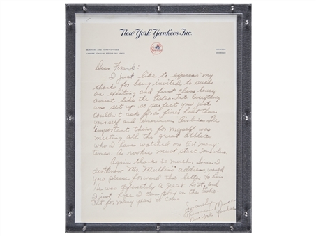 1971 Thurman Munson Signed Handwritten Letter on New York Yankees Stationery - Displayed at Yankee Stadium Museum (Yankees LOA & JSA)